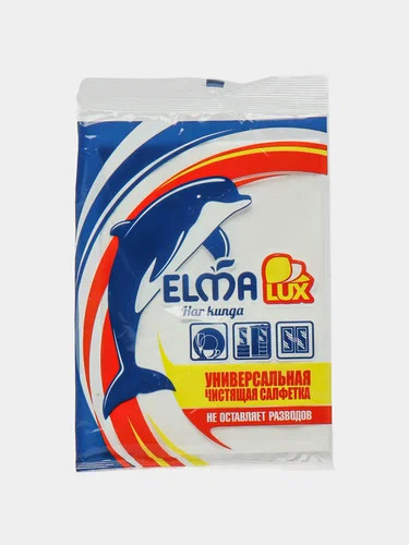 Тряпка универсальная "ELMA" lux, не оставляет разводов /уп 1 шт/0583(Дельфин)
