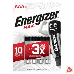 Батарея Energizer Max Plus ААА мизинчиковые щелочные /уп 4 шт