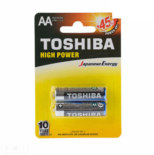 Батарея "TOSHIBA" АА пальчиковые / уп 2 шт / 2539