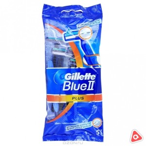 Бритва Gillette Blue2 plus одноразовая с зеленой полоской набор 8+2 / в уп 10 шт