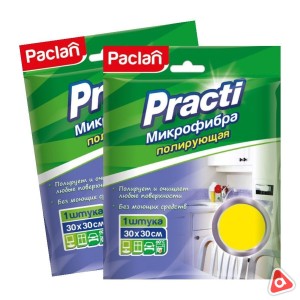 Тряпка микрофибра полирующая 30х30см Paclan Practi/ уп 1 шт