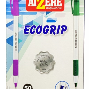 Ручка шариковая 0,7мм Aizere ecogrip син,стерж, белая с разноцв.крышками /уп 50 шт