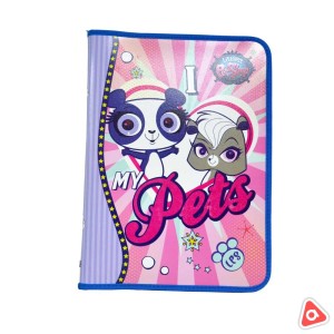 Детская папка А4 большая на молнии АГК "Littlest Pet Shop" LPEB-US1-PTRA4