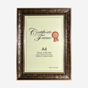 Фоторамка А4 Certificate Frame широкая с подставкой, узорами (бежевая, белая, коричневая, золот.)