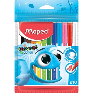 Фломастеры 10 цв Maped ocean в пакете /кор 12 шт