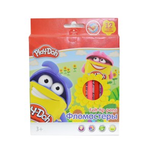 Фломастеры 12 цв Play-Doh PDCP-US1-8MB-12 с раскраской