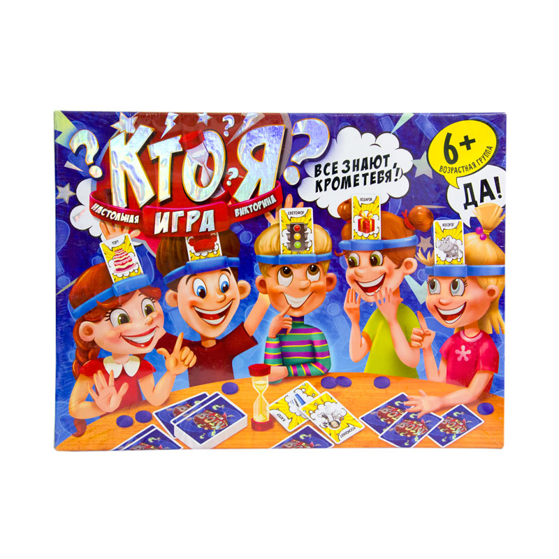 Игра настольная викторина "Кто Я?" 6+ ,108 карточек,каз/рус / 0100