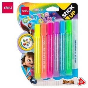 Клей - гель "Deli Explora" с блёсками уп 6шт в блистере/71301