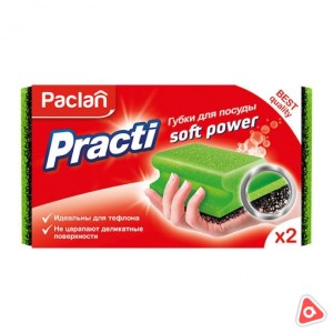 Губка для посуды Paclan Practi soft-power /уп 2 /5603