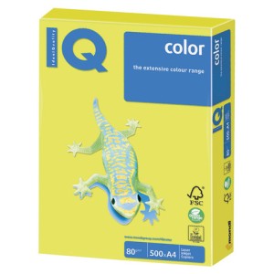 Цветная бумага A4.80гр 500 л IQ COLOR темно-желтый/ 400853