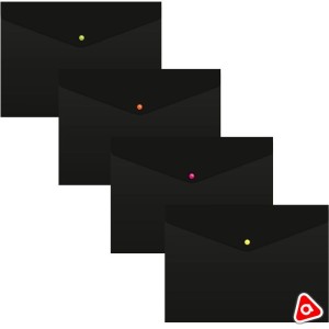 Папка на кнопке А4 Бюрократ 180мкм черная / 1481712