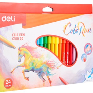 Фломастеры 24 цв Deli "ColoRun" в картонной упаковке,/ С100 20