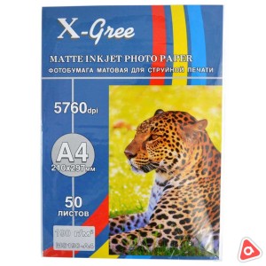 Фотобумага X-Gree A4 190 г/м2 односторонняя матовая в пачке 50 л