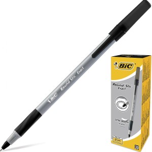 Ручки/ набор шариковые BIC Raund Stic черный стержень 0,1 мм / в уп 4 шт