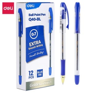 Ручка шариковая Deli "Golden Arris" 0,7 мм, синий стержень Q40-BL